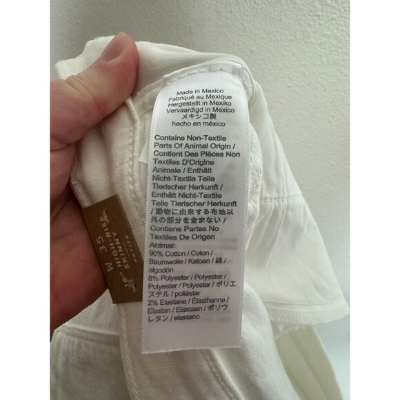 Madewell Sz 35 Petite 10" High-Rise Skinny Jeans Pure White Step-Hem Edition NWT - Picture 14 of 15